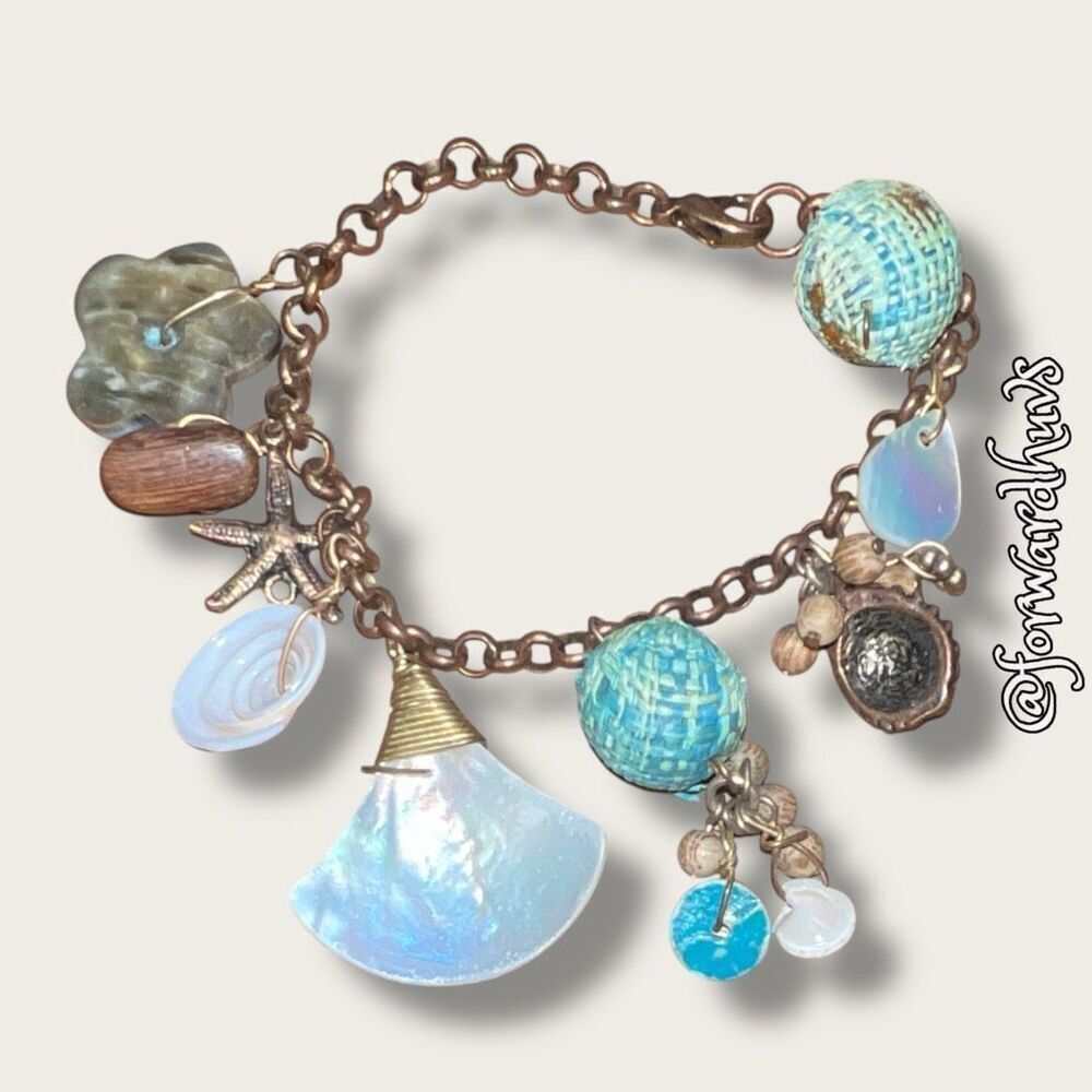 Bundle Sale 3 for $15 | Multimedia Charms | Shell, Cloth, Wooden Accents